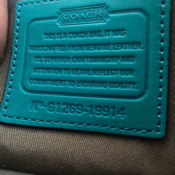 Coach Legacy Penny Turquoise Crossbody Bag - Picture 8 of 9